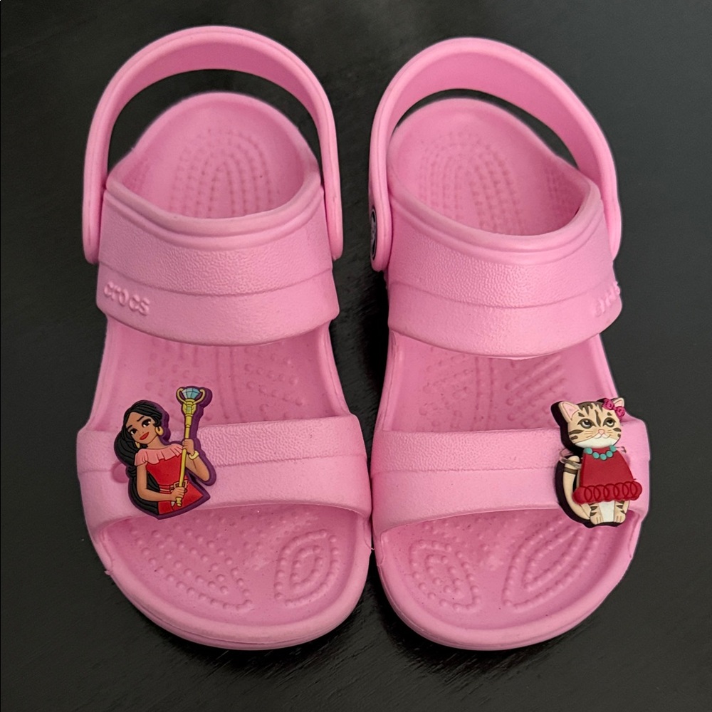 CROCS Kids Pink Sandals with Cute Charms